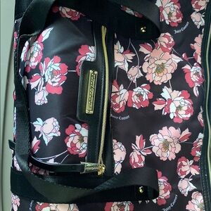 Juicy Couture Black and Pink Travel Bag with Floral Design